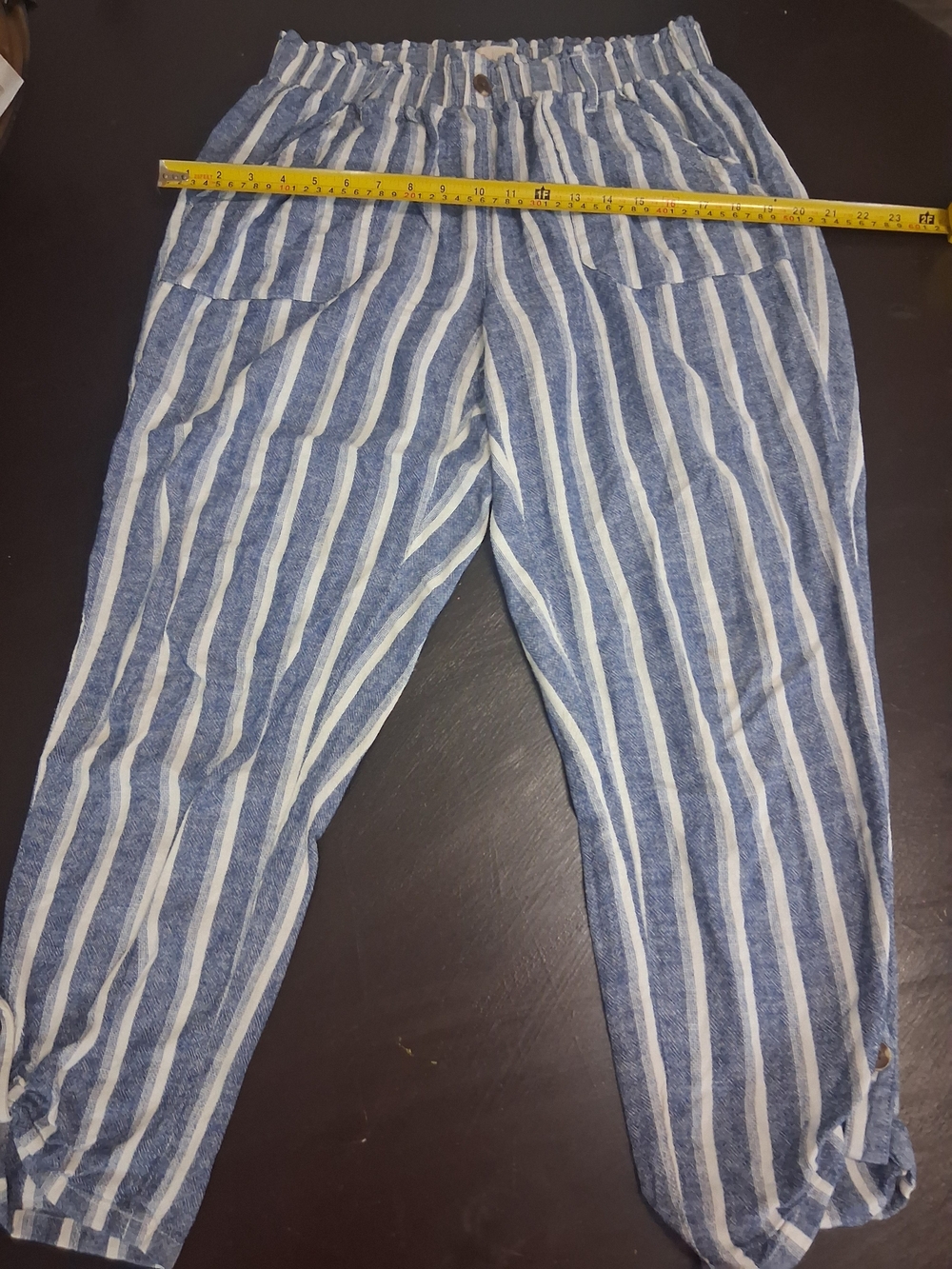 Blue and White Striped Pants